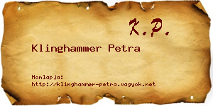 Klinghammer Petra névjegykártya